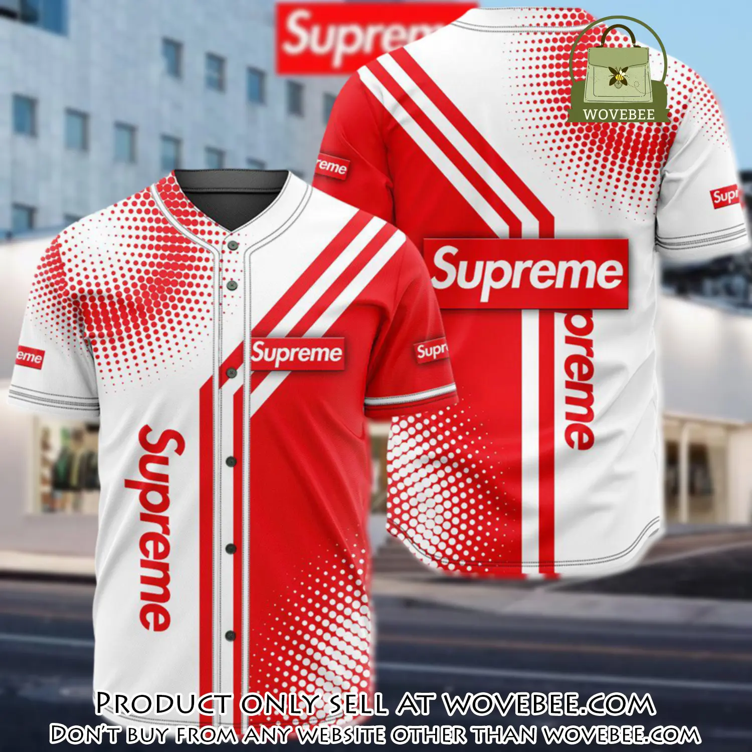 Supreme white red baseball jersey shirt luxury bjs1247 wvb4624836